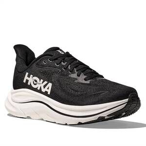 NEW HOKA women's clifton 10 running shoes - x-wide in black / white